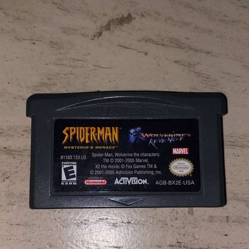 Gameboy Advance, Spider-Man game, good condition, 2001-2005 Y2K